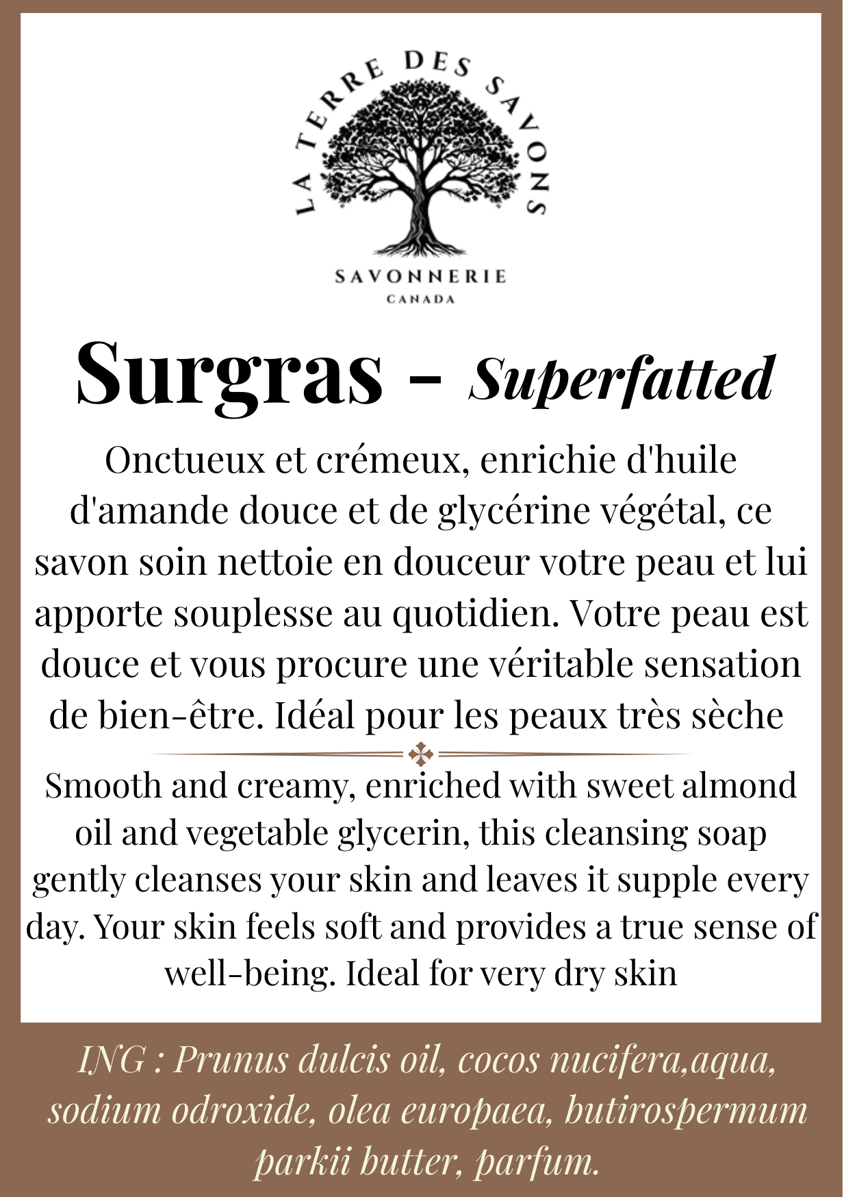 Savon Surgras a l'amande
