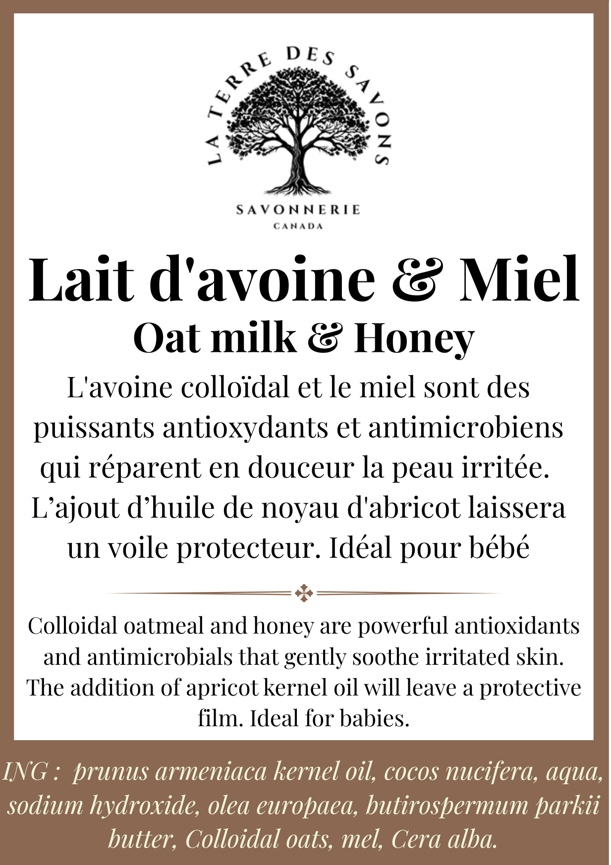 Savon Avoine & Miel
