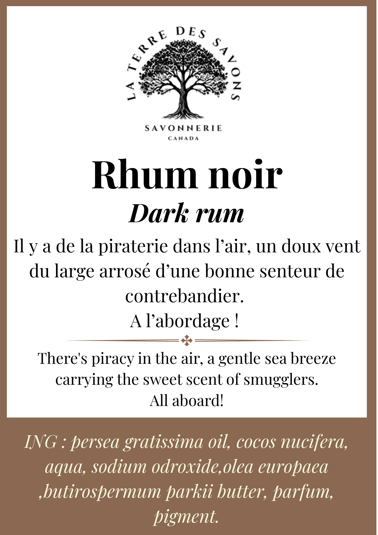 Savon Rhum Noir