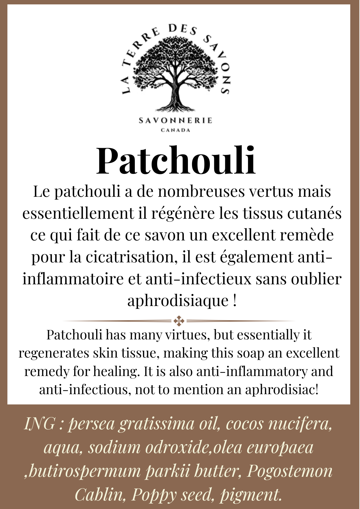Savon Patchouli