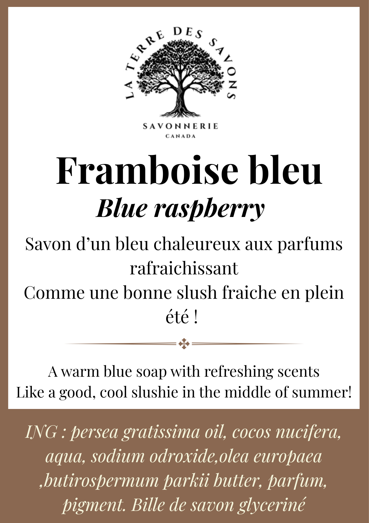 Savon Framboise Bleu