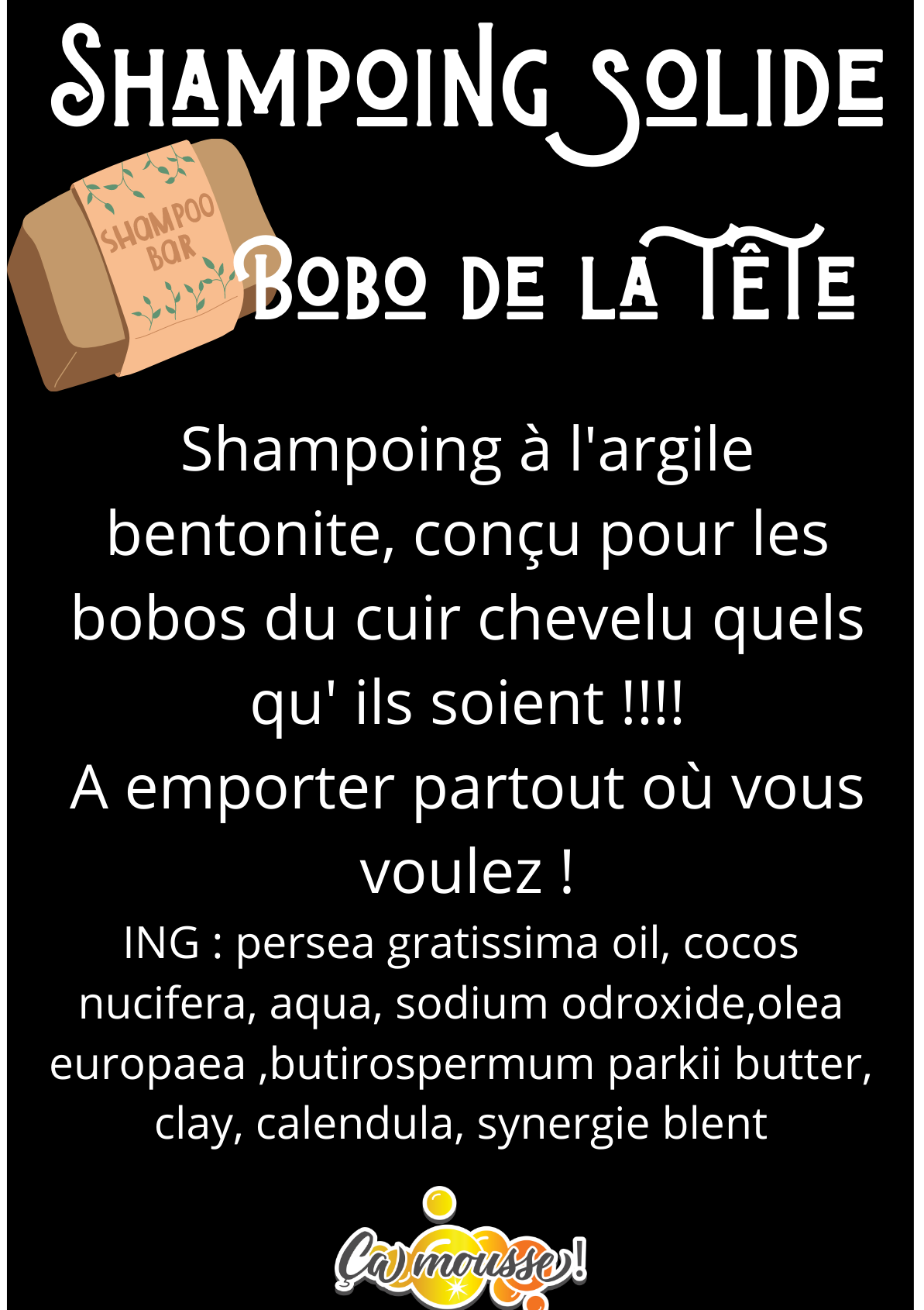 Shampoing en barre "Bobo du cuir chevelu"